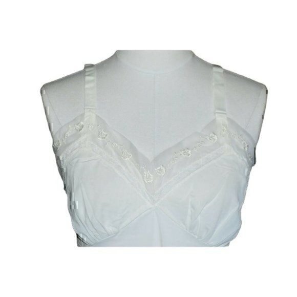 Perlcrest White Nylon Floral Accented Slip Size 34 - Picture 7 of 7